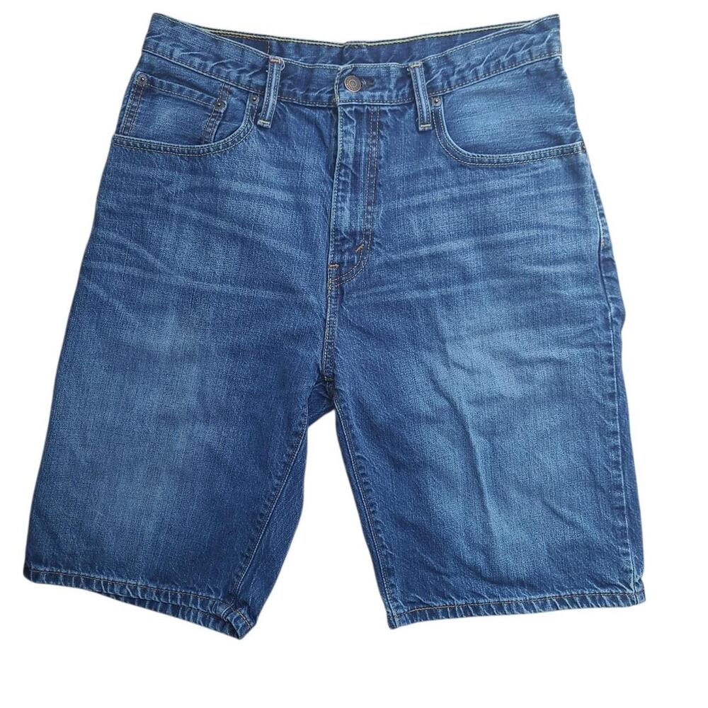 Levi's 569 Loose Straight Denim Shorts W32 Medium Wash Men's Jean Shorts Y2K